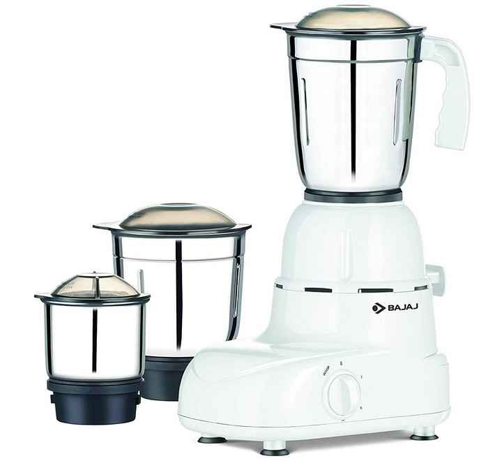 BAJAJ 410167 GLORY 500W Mixer Grinder (3 Jars White Black)